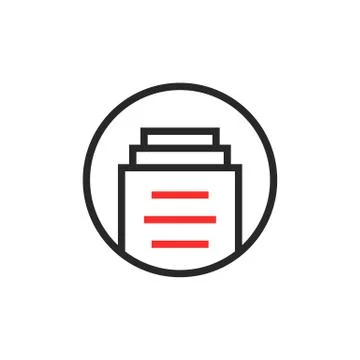 Thin line report round logo isolated on white Stock Illustration