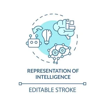 Thin line representation of intelligence icon concept Stockillustratie