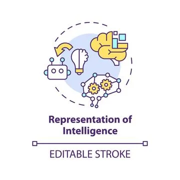 Thin line representation of intelligence icon concept 스톡 일러스트