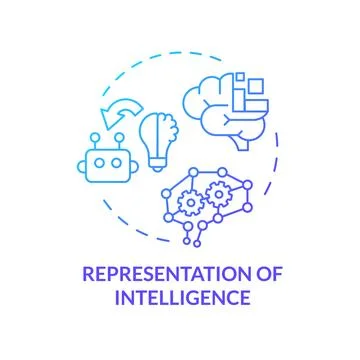 Thin line representation of intelligence icon concept Stock Illustration