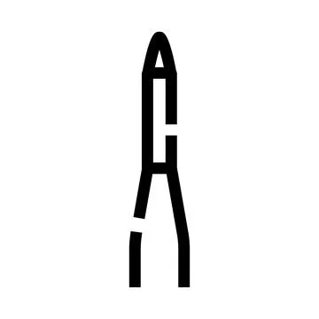 Thin line rocket launching into space concept Stock Illustration