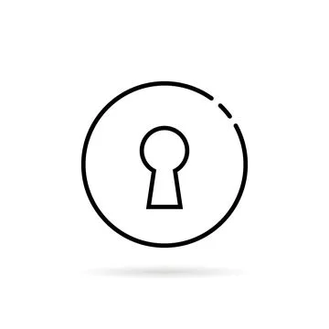 Thin line round keyhole door icon Stock Illustration