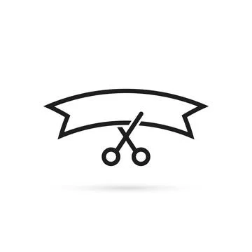 Thin line scissors like grand opening icon Stock Illustration