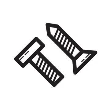 Thin line screw icon Stock Illustration