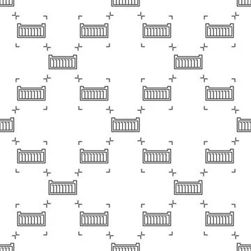 Thin line Shipping Container vector line seamless pattern Stock Illustration