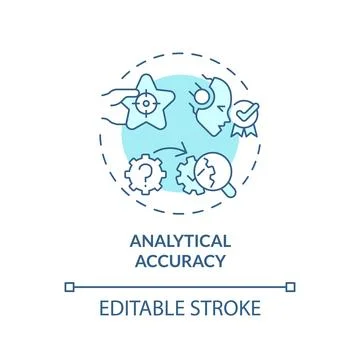 Thin line simple blue analytical accuracy icon concept Stock Illustration