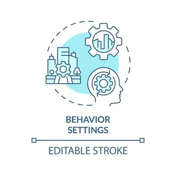 Thin line simple blue behavior settings icon concept 스톡 일러스트