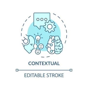 Thin line simple blue contextual icon concept 스톡 일러스트
