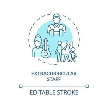 Thin line simple blue extracurricular staff icon concept Stock-Illustration