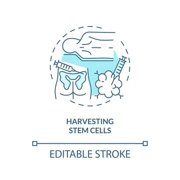 Thin line simple blue harvesting stem cells icon concept Illustrazione stock