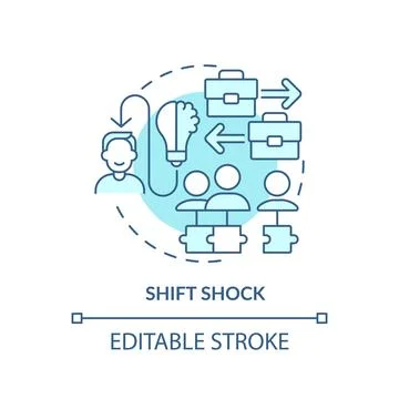 Thin line simple blue shift shock icon concept Stock Illustration