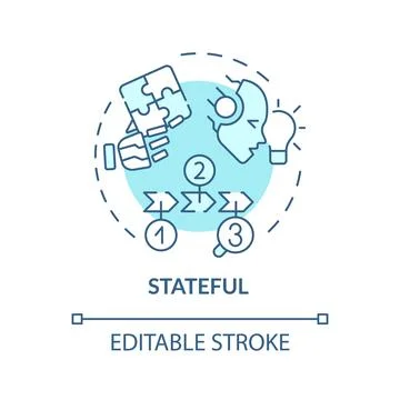 Thin line simple blue stateful icon concept 스톡 일러스트