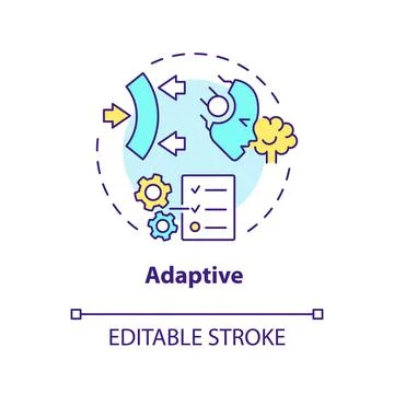 Thin line simple colorful adaptive icon concept Stock Illustration