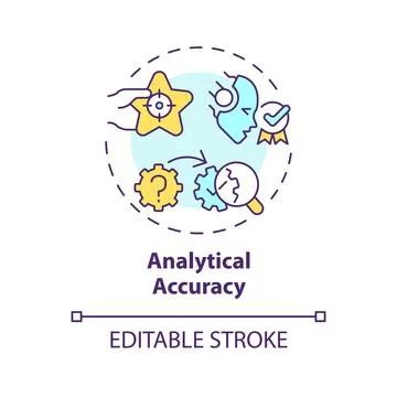 Thin line simple colorful analytical accuracy icon concept Stock Illustration