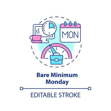 Thin line simple colorful bare minimum monday icon concept Stock Illustration