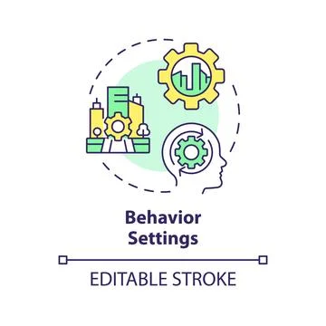 Thin line simple colorful behavior settings icon concept 스톡 일러스트