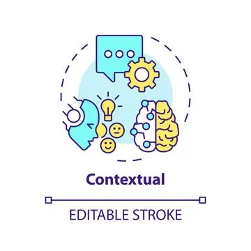 Thin line simple colorful contextual icon concept 스톡 일러스트