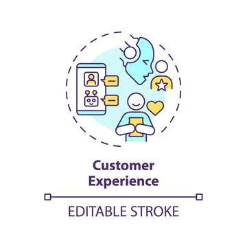 Thin line simple colorful customer experience icon concept 스톡 일러스트
