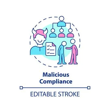 Thin line simple colorful malicious compliance icon concept Stock Illustration