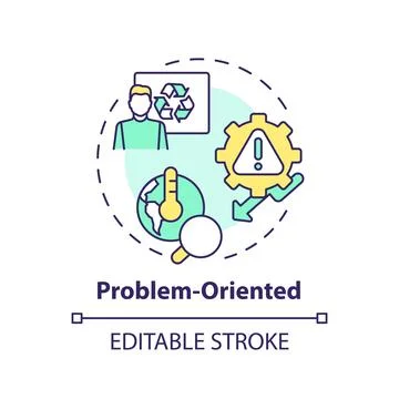 Thin line simple colorful problem oriented icon concept Stock Illustration