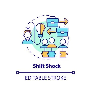 Thin line simple colorful shift shock icon concept イラスト素材