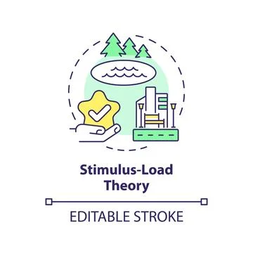 Thin line simple colorful stimulus load theory icon concept Stock Illustration
