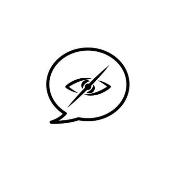Thin line simple corruption logo. linear flat style trend modern secret treat Stock Illustration