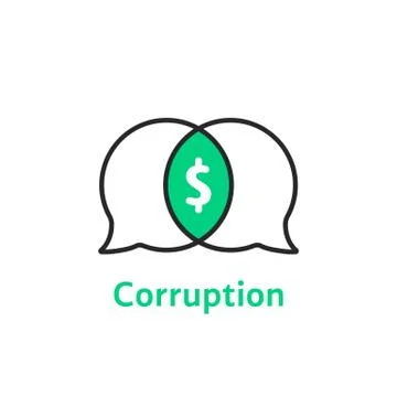 Thin line simple corruption logo Stock Illustration