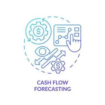 Thin line simple gradient cash flow forecasting icon concept Stock Illustration