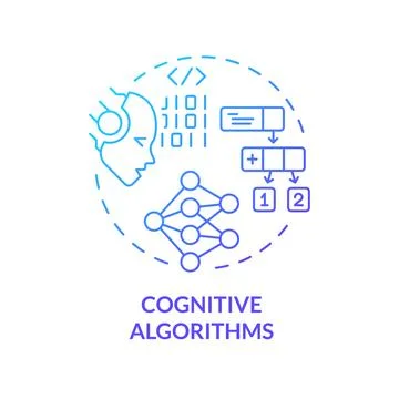 Thin line simple gradient cognitive algorithms icon concept Stock Illustration