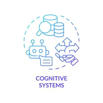 Thin line simple gradient cognitive systems icon concept Stock Illustration