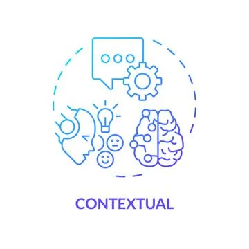 Thin line simple gradient contextual icon concept Stock Illustration