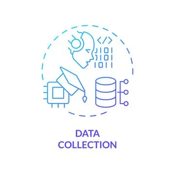 Thin line simple gradient data collection icon concept Stock Illustration