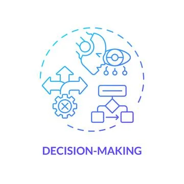 Thin line simple gradient decision making icon concept Stock Illustration