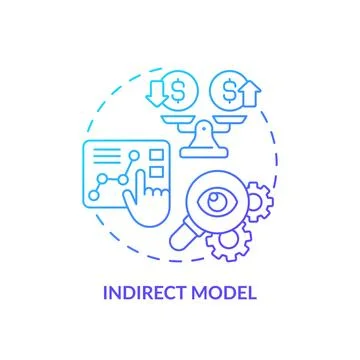 Thin line simple gradient indirect model icon concept Ilustração Stock