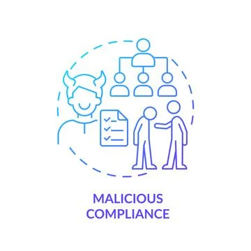 Thin line simple gradient malicious compliance icon concept Stock Illustration
