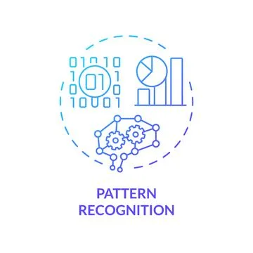 Thin line simple gradient pattern recognition icon concept Illustrazione stock