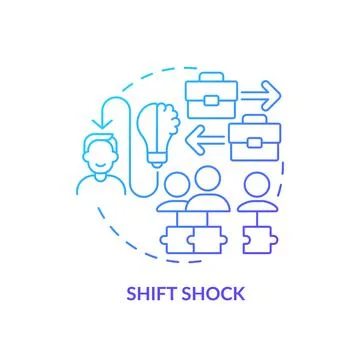 Thin line simple gradient shift shock icon concept イラスト素材