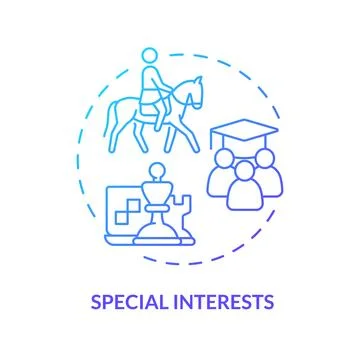 Thin line simple gradient special interests icon concept Stock Illustration