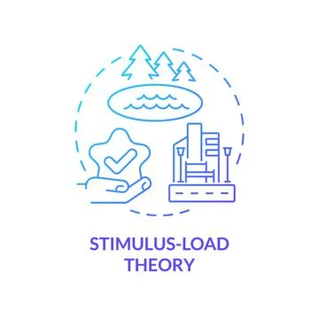 Thin line simple gradient stimulus load theory icon concept 스톡 일러스트