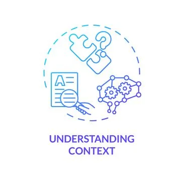 Thin line simple gradient understanding context icon concept Ilustración de archivo