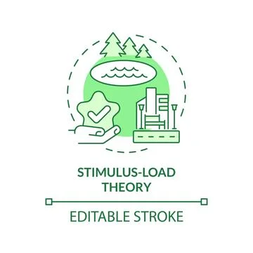 Thin line simple green stimulus load theory icon concept Stock Illustration