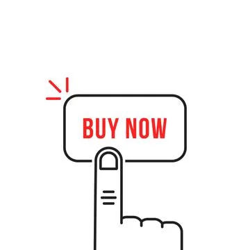 Thin line simple hand on buy now Stock Illustration