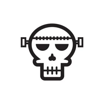 Thin line skull icon Stock Illustration