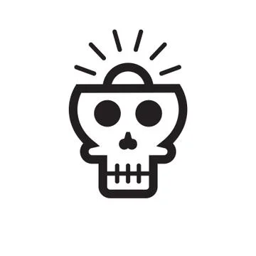 Thin line skull icon Stock Illustration
