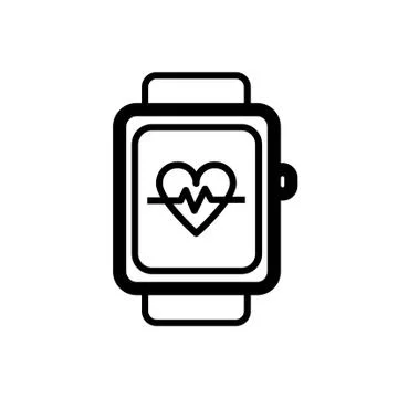 Thin line smart watch icon Stock Illustration