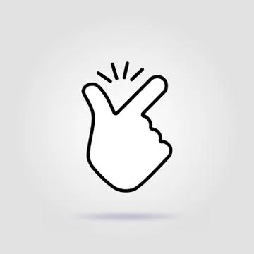 Thin line snap finger like easy logo icon Stockillustratie