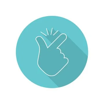 Thin line snap finger like easy flat icon Illustration