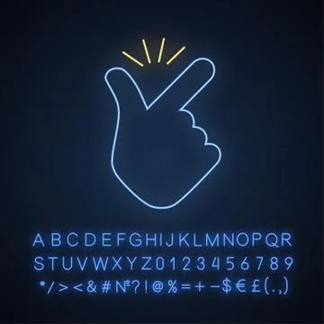 Thin line snap finger like easy neon icon Stockillustratie