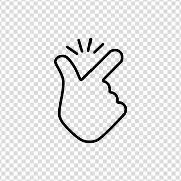 Thin line snap finger like easy logo icon on a transparent background Illustration
